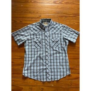 Wrangler pearl snap short sleeve western shirt size XL